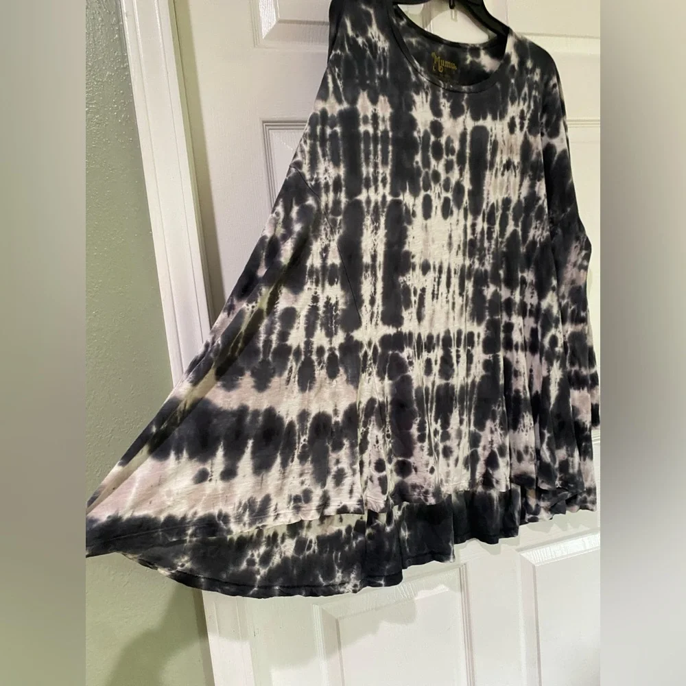 Show Me Your Mumu Mellow Tunic Top Womens L Tie Dye Long Sleeve Flowy Beach - Picture 5 of 12